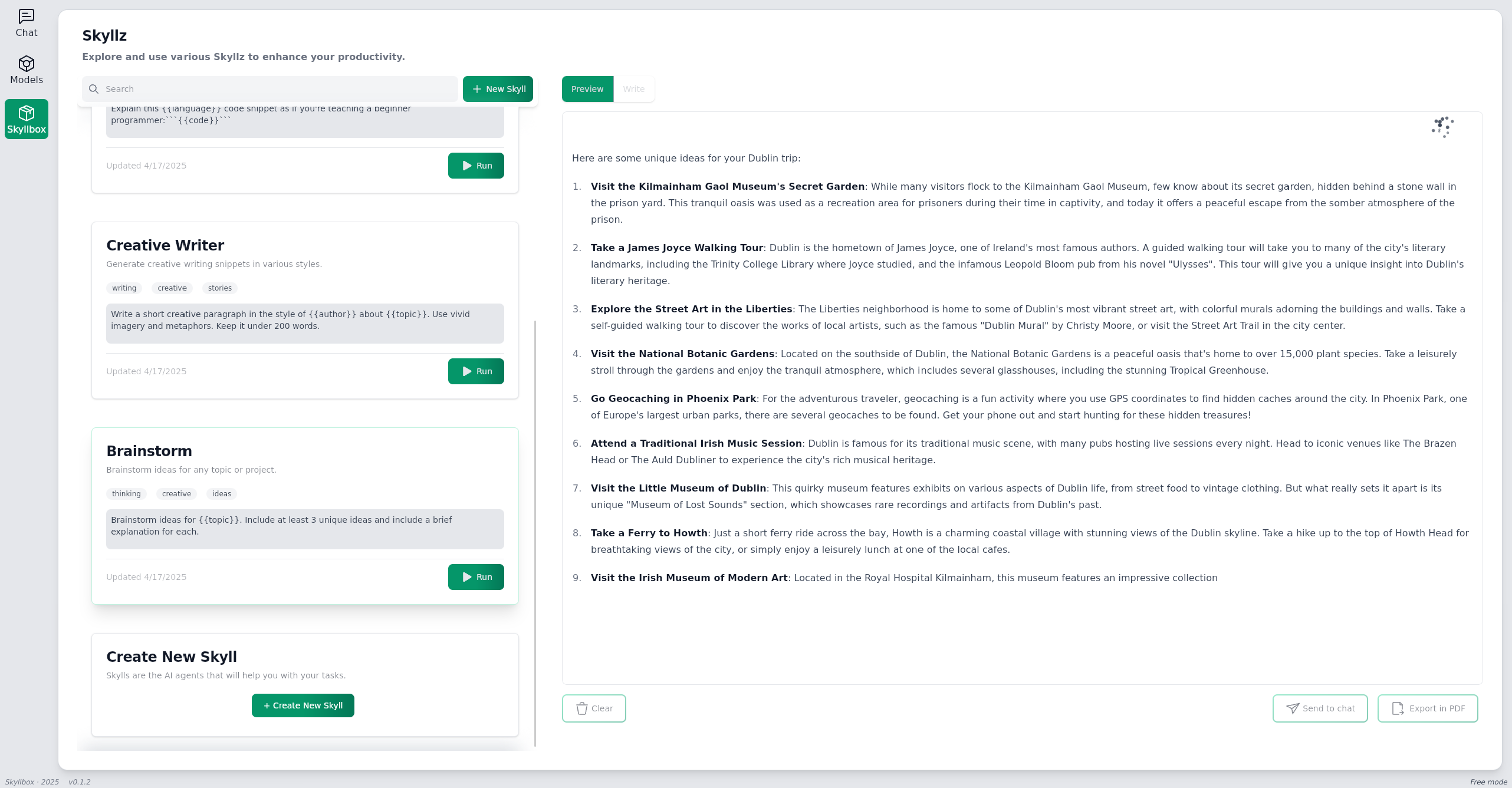 Skyllbox custom Skyllz prompts